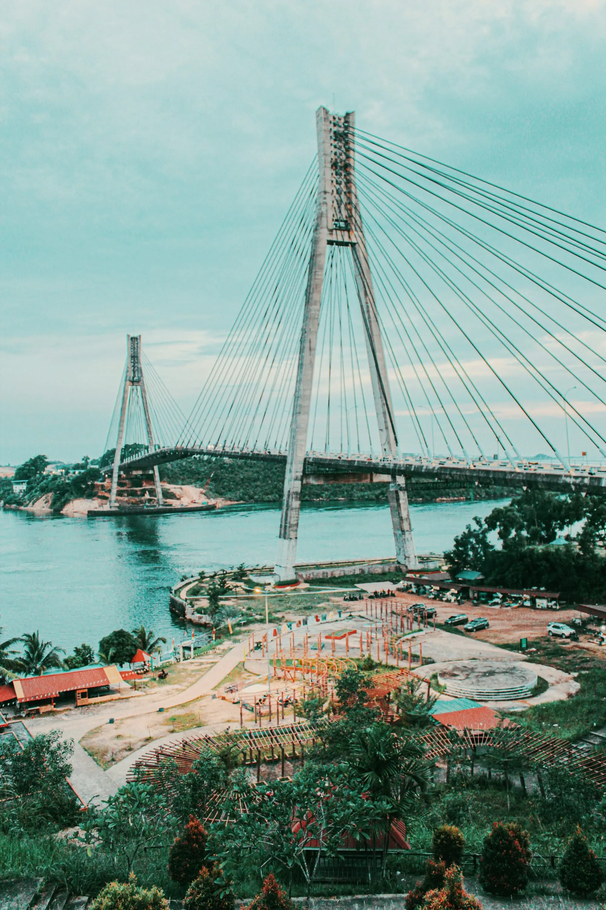 Tengku Fisabilillah Bridge over the Barelang strait, the first of six bridges on the road from Batam to Galang Island